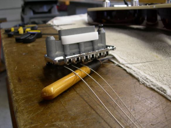 Block in place with double stick tape 